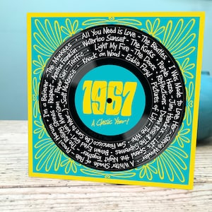 Tarjeta del 58.º cumpleaños / Tarjeta de 1967 / Tarjeta musical de 1967 / Tarjeta musical del quincuagésimo octavo cumpleaños