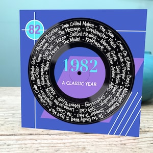 Tarjeta de cumpleaños número 43 / Tarjeta de 1982 / Tarjeta musical de 1982 / Tarjeta musical número 43