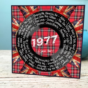 Tarjeta de cumpleaños número 48 / Tarjeta de 1977 / Tarjeta musical de 1977 / Tarjeta musical número 48