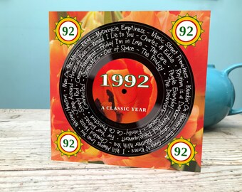 Carte 34e anniversaire / Carte 1992 / Carte musique 1992 / Carte musique trente-quatrième