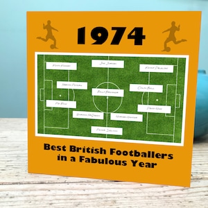51e verjaardagskaart / kaart 1974 / kaart voetbal 1974 / kaart Fifty-first voetbalfan