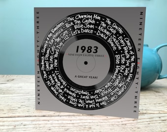 43rd Birthday Card / 1983 Card / 1983 Music card / Forty-third Music card