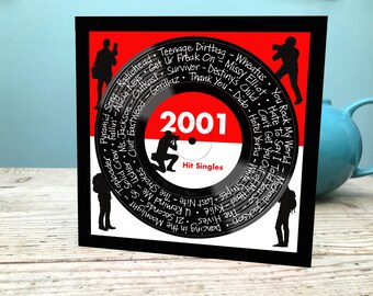 25th Birthday Card / 2001 Card / 2001 Music card / Twenty-fifth Music card