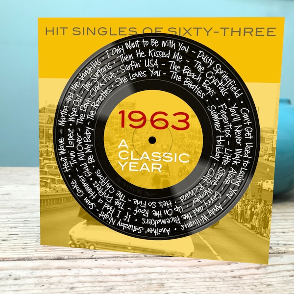 61st Birthday Card / 1963 Card / 1963 Music card / Sixty-first Music card