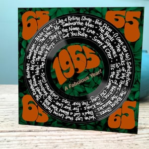 Biglietto di auguri per il 60° compleanno / Biglietto del 60° compleanno / Biglietto del 1965 / Biglietto musicale del 1965 / Biglietto musicale del sessantesimo compleanno