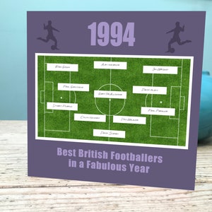 31e verjaardagskaart / kaart 1994 / voetbalkaart 1994 / 31e verjaardag voetbalfankaart