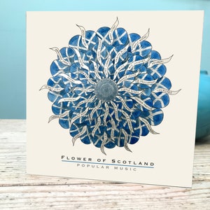 Tarjeta de música escocesa / Tarjeta Flor de Escocia / Tarjeta de música escocesa / Tarjeta de amantes de la música de Escocia