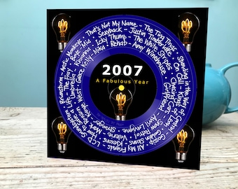 19th Birthday Card / 2007 Card / 2007 Music card / Nineteenth Music card