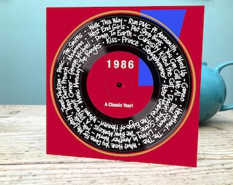 40th Birthday Card / 39th card/ 1986 Card / 1986 Music card / Fortieth Music card