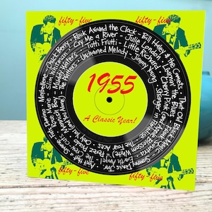 Carte 70e anniversaire / Carte 70e / Carte 1955 / Carte musique 1955 / Carte musique soixante-dixième