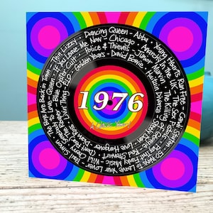Tarjeta de cumpleaños número 49 / Tarjeta de 1976 / Tarjeta musical de 1976 / Tarjeta musical número 49