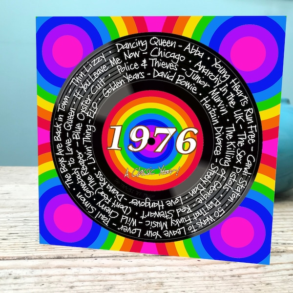 48th Birthday Card / 1976 Card / 1976 Music card / Forty-eighth Music card