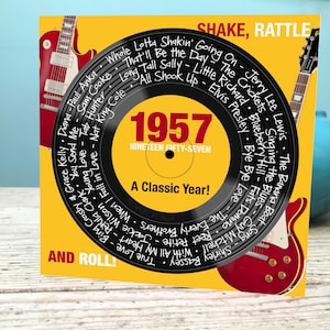 Biglietto di auguri per il 68° compleanno / Biglietto del 1957 / Biglietto musicale del 1957 / Biglietto musicale del 68° compleanno