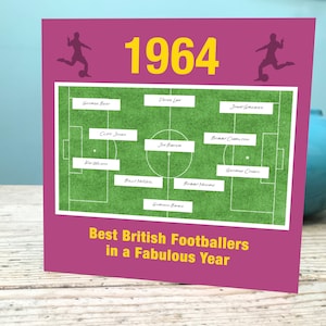 Carte 61e anniversaire / Carte 1964 / Carte 1964 football / Soixante et unième fan de football
