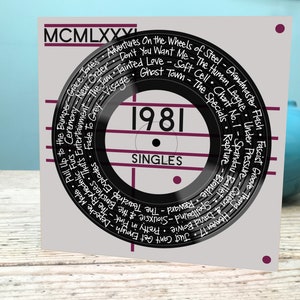 Biglietto di auguri per il 44° compleanno / Biglietto del 1981 / Biglietto musicale del 1981 / Biglietto musicale del quarantaquattresimo compleanno