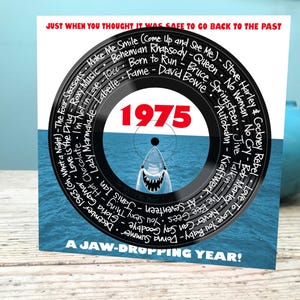 Cartão de 50º aniversário / Cartão de 50º aniversário / Cartão de 1975 / Cartão de música de 1975 / Cartão de música do quinquagésimo aniversário