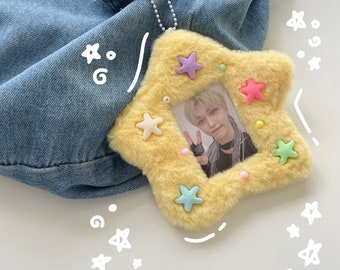 Porta tarjetas fotográficas con forma de estrella de peluche
