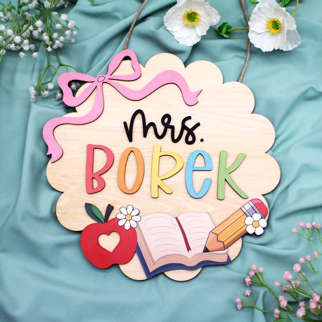 Custom Teacher Door Hanger | Personalized Classroom Decor - Etsy