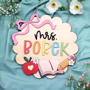 Custom Teacher 3D Door Hanger | Teacher Door Sign| Teacher Appreciation Gifts| Teacher Welcome Sign, Teacher Gifts| Classroom Decor