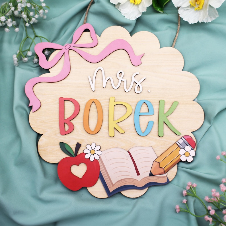 Custom Teacher Door Hanger | Personalized Classroom Decor - Etsy