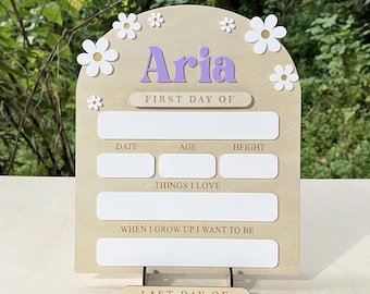 Custom First Day of School Board | Wooden Dry Erase Sign