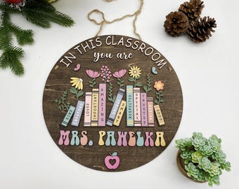 Custom Teacher 3D Door Hanger | Teacher Door Sign| Teacher Appreciation Gifts| Teacher Welcome Sign, Teacher Gifts| Classroom Decor