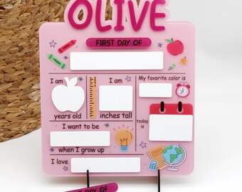 Custom First Day of School Sign | Personalized Dry Erase Board