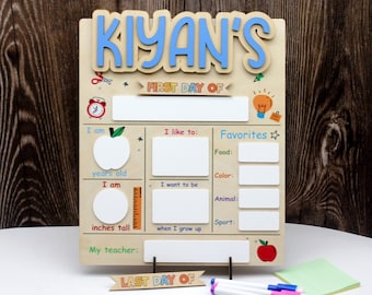 Custom First Day Of School Board | Wooden Dry Erase Sign
