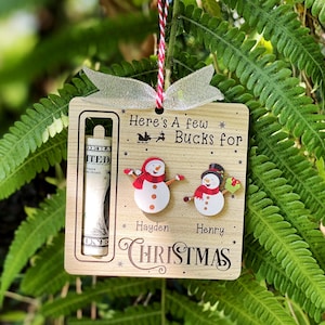 Personalized Cute Money Holder Christmas Ornament|  Holder Christmas Ornament| Here’s A Few Bucks for Christmas| Reindeer Money Holder