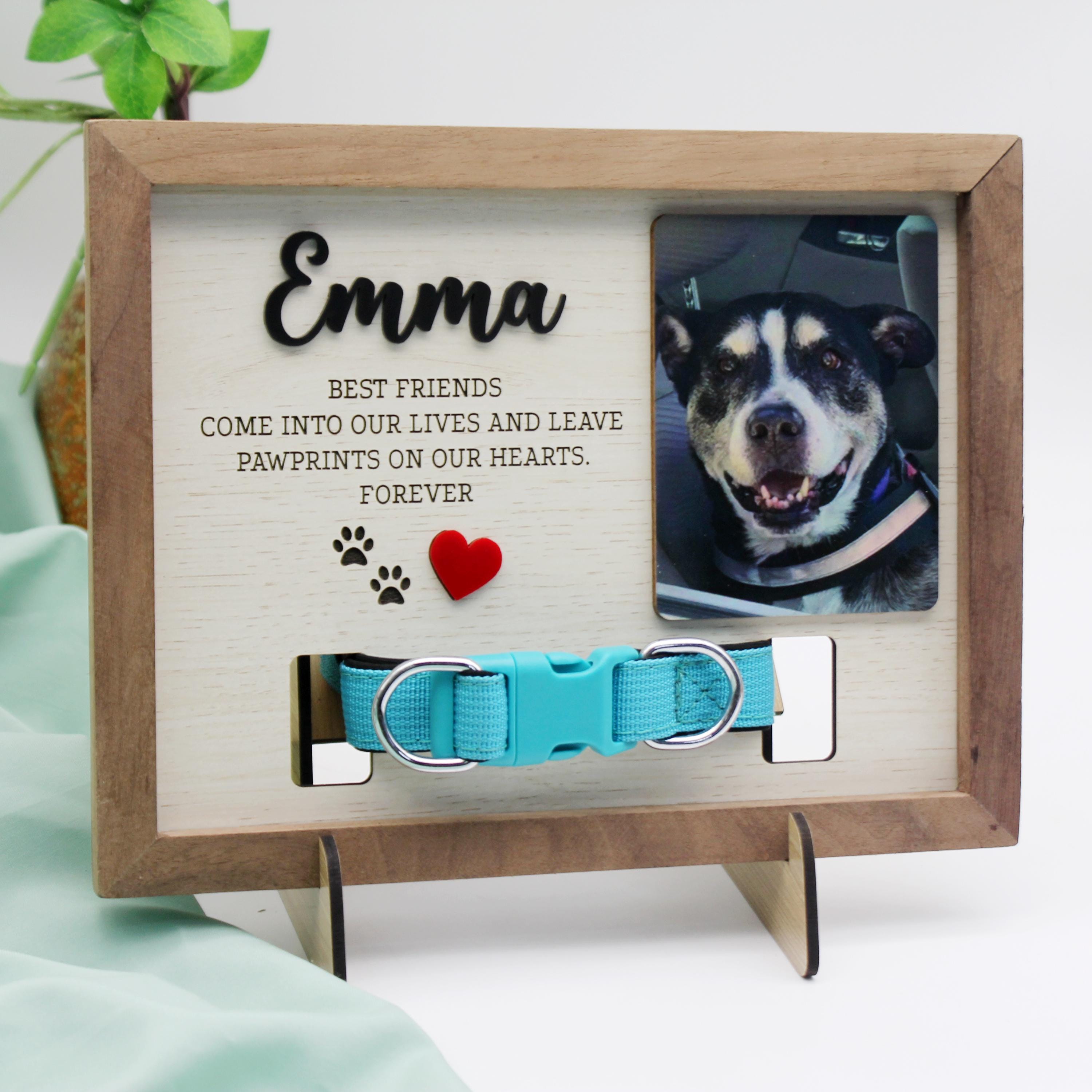 Custom Dog Memorial Wood Frame With Collar Holder and Photo - Etsy