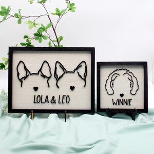 Custom Dog Ears Framed Art, Dog Ear Art, Dog Ear Portrait, Personalized Gift, Makes a Great Pet Memorial Gift for Dog Lovers