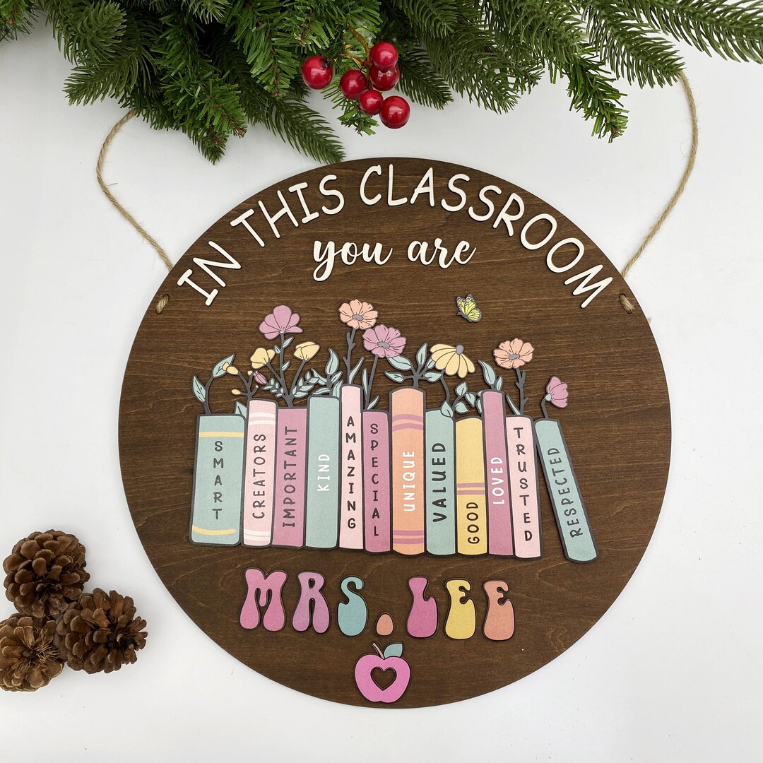 Custom Teacher Door Hanger | 3D Classroom Decor, Personalized Sign - Etsy