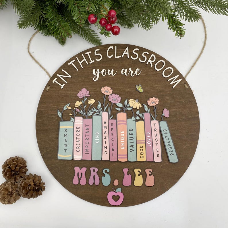 Custom Teacher Door Hanger | 3D Classroom Decor, Personalized Sign - Etsy