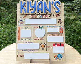 Personalized First Day of School Board - Back to School Photo Prop