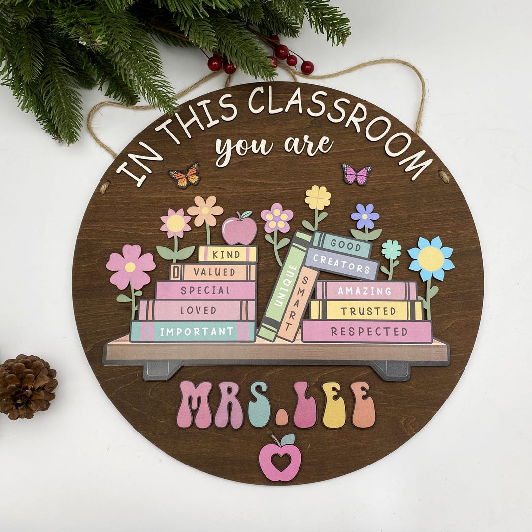 Custom Teacher Door Hanger | 3D Classroom Decor, Teacher Gift - Etsy