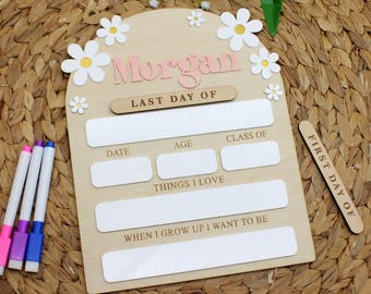Custom First Day of School Sign | Wooden Dry Erase Board