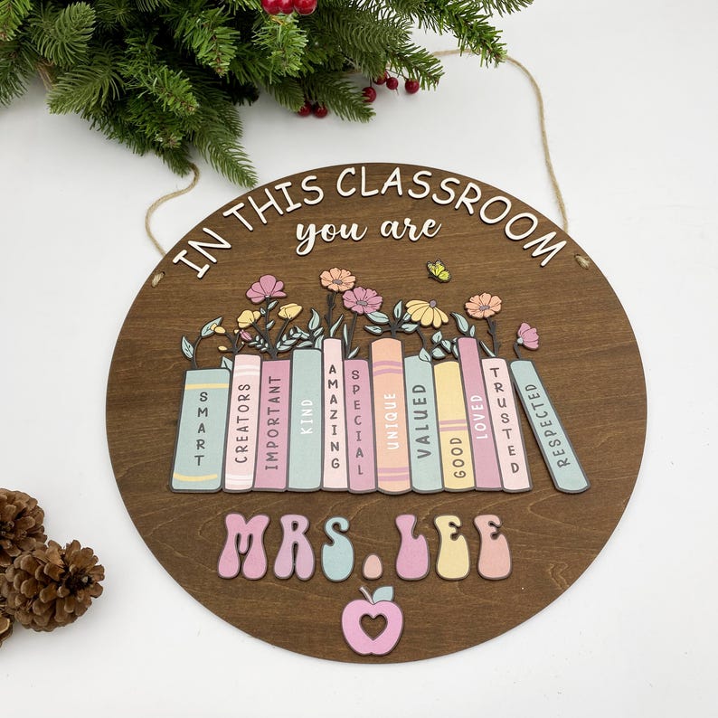 Custom Teacher Door Hanger | 3D Classroom Decor, Personalized Sign - Etsy
