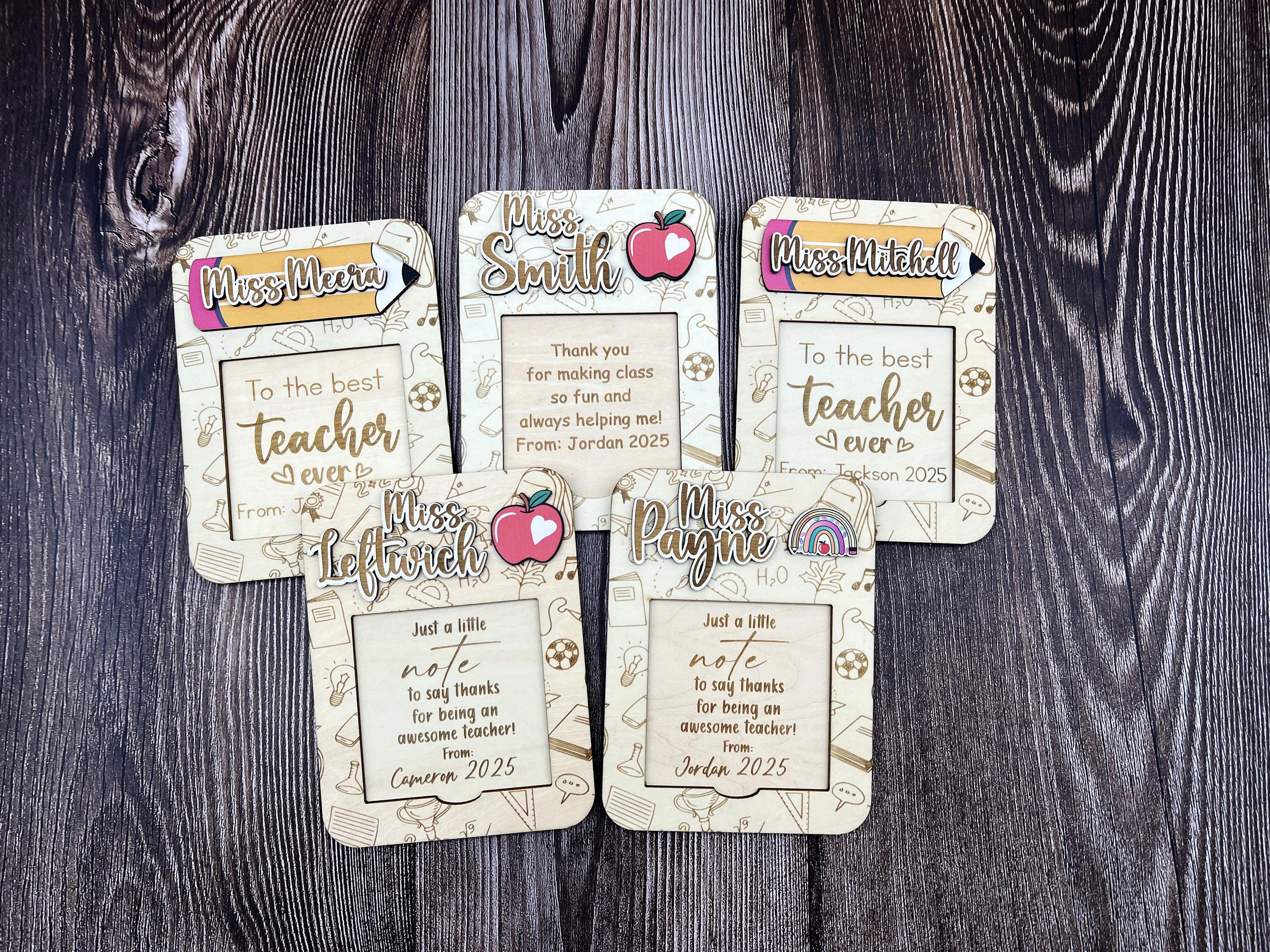 Personalized Wood Teacher Sticky Note Holder | Teacher Appreciation ...