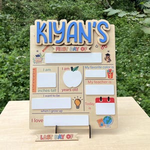 Custom First Day Of School Sign| Last Day of School Sign| 1st Day of School Board| Preschool Back To School Dry Erase Sign| Custom Name Sign