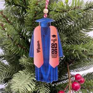 Personalized Graduation Ornament| Graduation Gown Ornament| Custom School Graduation Ornament Gift| Grad Gift| 2024 College Graduation