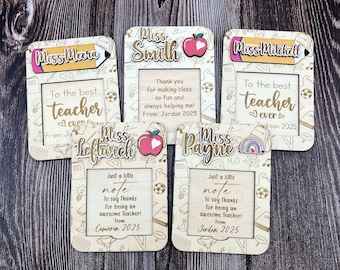 Personalized Wood Teacher Sticky Note Holder | Teacher Appreciation Gift