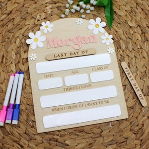 Custom First Day Of School Sign| Last Day of School Sign| 1st Day of School Board| Preschool Back To School Dry Erase Sign| Custom Name Sign