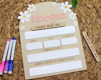 Custom First Day of School Board | Wooden Dry Erase Sign