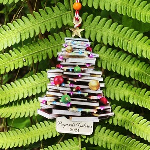 Personalized Christmas Book Tree Name Ornament| Book Club Ornament| Book Lover Gift| Custom Bookish Ornament| Librarian Gift| Bookworm Gifts