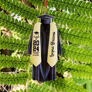 Personalized Graduation Ornament| Graduation Gown Ornament| Custom School Graduation Ornament Gift| Grad Gift| 2024 College Graduation