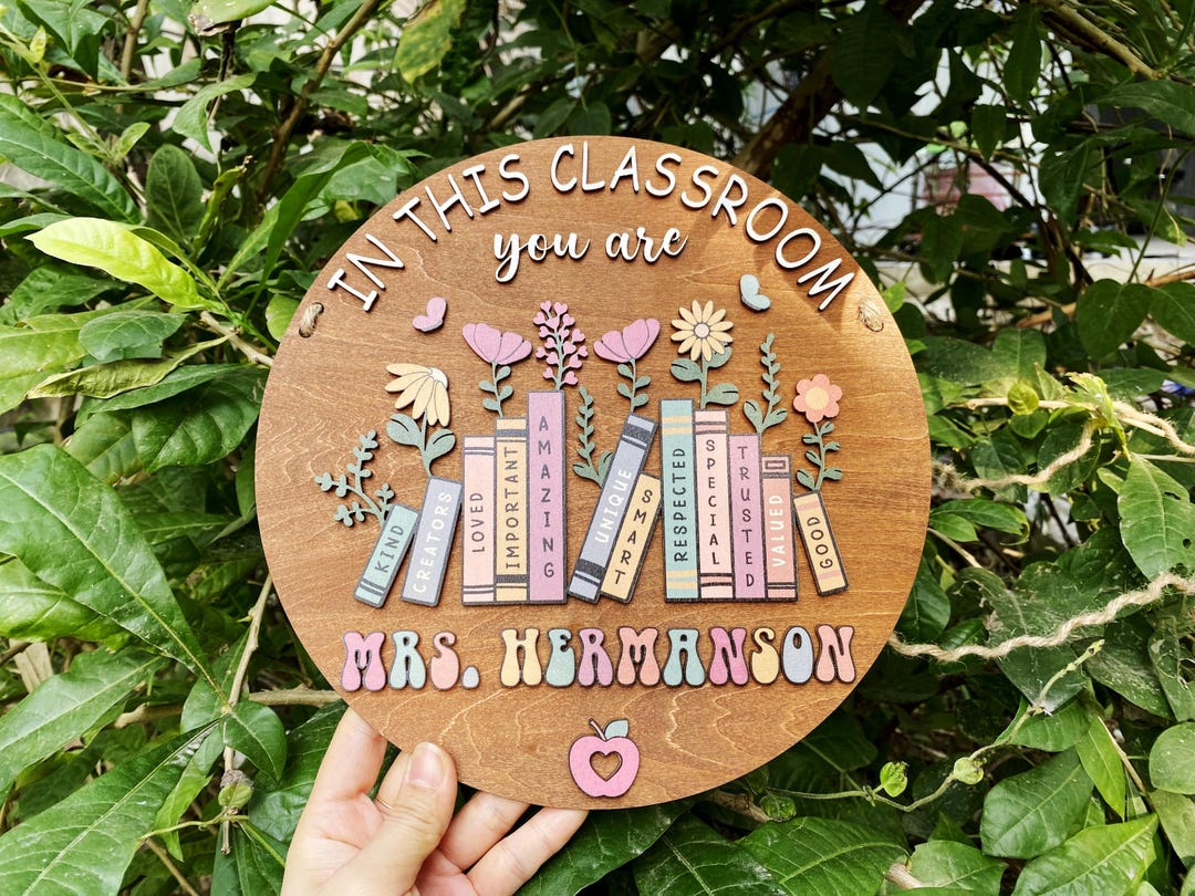 Custom Teacher Door Hanger | 3D Classroom Welcome Sign - Etsy