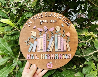 Custom Teacher Door Hanger | 3D Classroom Welcome Sign