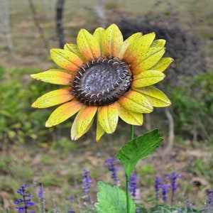 Handmade metal colourful  garden/outdoor sunflower 118cm