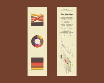 Data visualization Toni Morrison as "smART Bookmark" - bookmark 5.6 x 19.6 cm