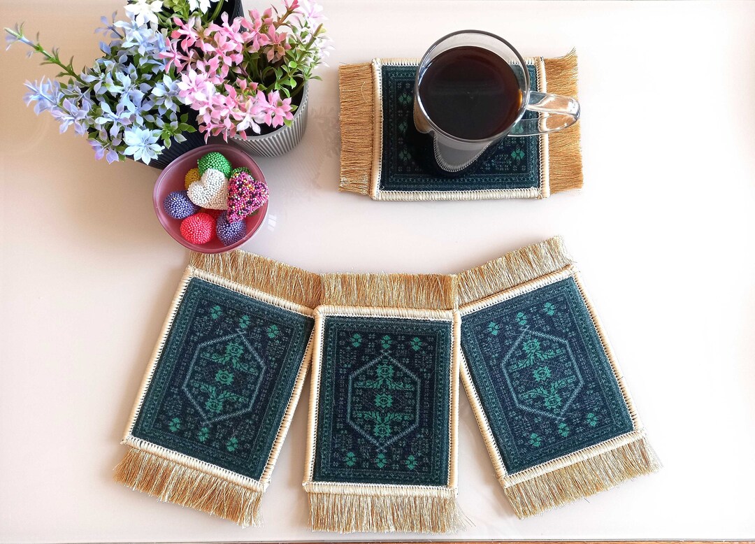 Mug Rug Coaster Coaster Rug Turkish Persian Pattern - Etsy